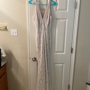 Lulu’s White Lace Maxi Dress